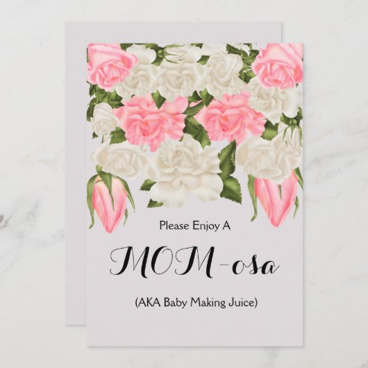 Mama-Barzeichen für Baby-Dusche Einladung (Vorne/Hinten)