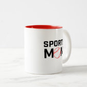 Mama Baseball Design Zweifarbige Tasse (VorderseiteRechts)