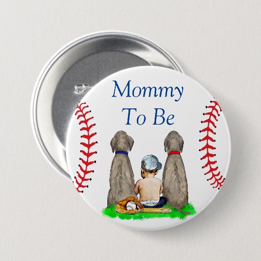 Mama | Baseball Kinderdusche Button (Vorne & Hinten)