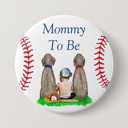 Mama | Baseball Kinderdusche Button (Vorderseite)