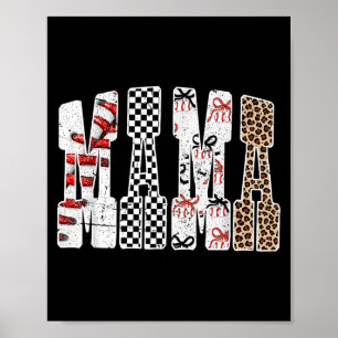 Mama Baseball-Saison Happy Game Day Trendig Lustig Poster