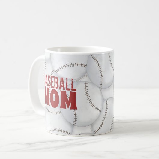 Mama Baseball Typografie Niedlich Kaffeetasse (Vorderseite Links)