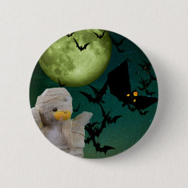 Mama, Bat & Moon Halloween Button