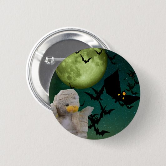 Mama, Bat & Moon Halloween Button (Vorne & Hinten)
