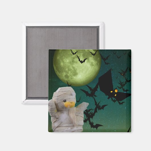 Mama, Bat & Moon Halloween Magnet (Vorderseite/Rückseite)