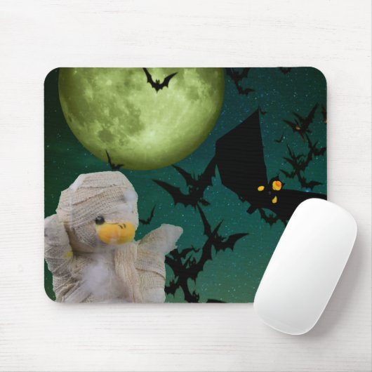 Mama, Bat & Moon Halloween Mousepad (Mit Mouse)