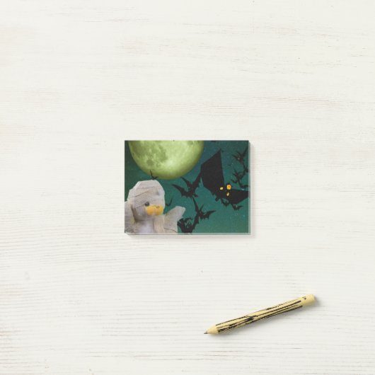 Mama, Bat & Moon Halloween Post-it Klebezettel (Auf Schreibtisch)