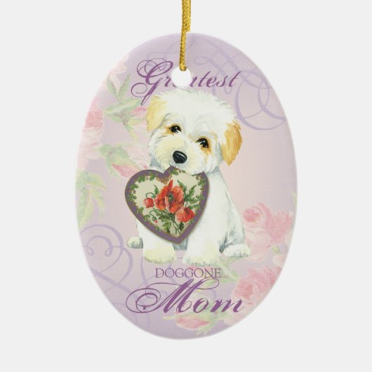 Mama Baumwollde Tulear Heart Keramik Ornament (Vorne)