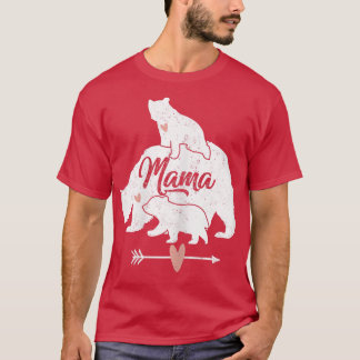 Mama Bear 2 Baby Bears Cub Riding auf der Rückseit T-Shirt