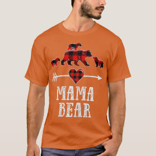 Mama Bear 3 Cubs, Christmas Mama Bear Kariert Paja T-Shirt