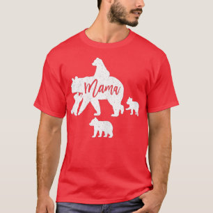 Mama Bear 4 Baby Bear Cubs nach dem Reiten auf Bac T-Shirt