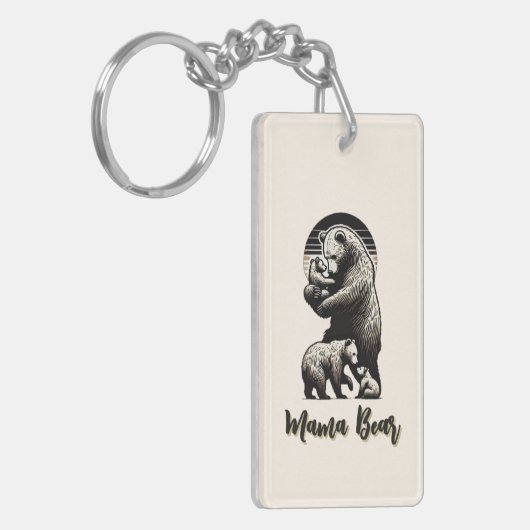 Mama Bear Acrylic Schlüsselanhänger (Vorderseite links)