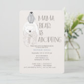 Mama Bear Adoption Blue Boy Baby Dusche Einladung (Stehend Vorderseite)