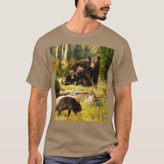 Mama Bear and Babies Black Bar Family Classic TSh T-Shirt