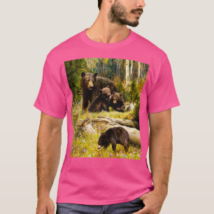 Mama Bear and Babys Black Bear Family 1 T-Shirt