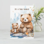 Mama Bear and Cub Baby Dusche Einladung (Stehend Vorderseite)