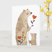 Mama Bear and Cub with Foto Mother Day Karte (Gelbe Blume)