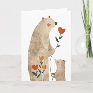 Mama Bear and Cub with Foto Mother Day Karte