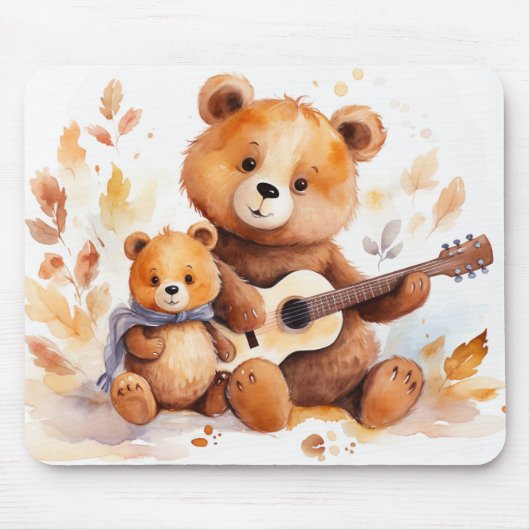 Mama Bear and Cube with Guitar Mousepad (Vorne)