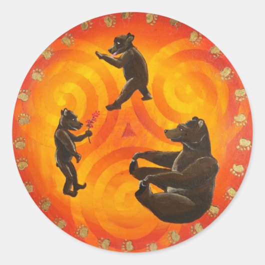 Mama Bear Animal Guide Hex Sign Runder Aufkleber (Vorderseite)