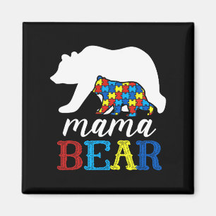 Mama Bear Autism Awareness Puzzle Mama Geschenk Magnet
