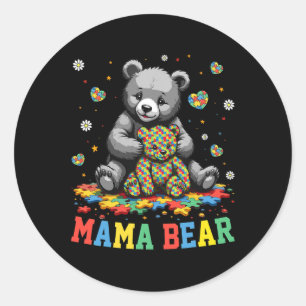 Mama Bear Autism Mama Oma Autism Awareness Sup Runder Aufkleber