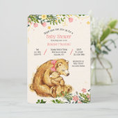 Mama Bear Baby Bear Dusche Einladung (Stehend Vorderseite)