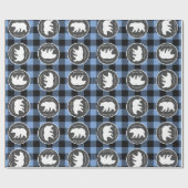 Mama Bear Baby Dusche Woodland Lodge Boy Blue Geschenkpapier (Flach)