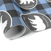 Mama Bear Baby Dusche Woodland Lodge Boy Blue Geschenkpapier (Rolleneckpunkt)