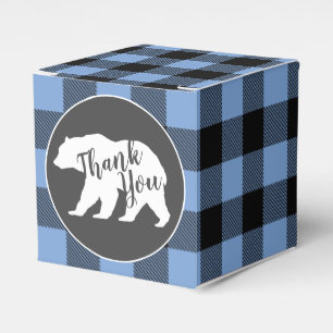 Mama Bear Baby Dusche Woodland Lodge Boy Blue Geschenkschachtel