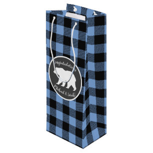 Mama Bear Baby Dusche Woodland Lodge Boy Blue Geschenktüte Für Weinflaschen