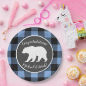 Mama Bear Baby Dusche Woodland Lodge Boy Blue Pappteller (Party)