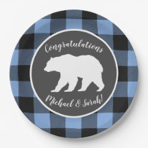 Mama Bear Baby Dusche Woodland Lodge Boy Blue
