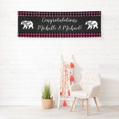 Mama Bear Baby Dusche Woodland Lodge Girl Pink Banner (Insitu)