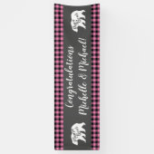 Mama Bear Baby Dusche Woodland Lodge Girl Pink Banner (Vertikal)