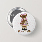 Mama Bear Baby Shower Mommy Button Button (Vorne & Hinten)