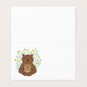 Mama Bear Baby Shower Platzkarten Geschlechtsneutr Visitenkarten (Außenseite Aufgefaltet)