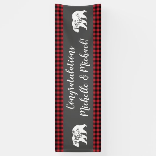Mama Bear Baby Shower Woodland Lodge Banner (Vertikal)