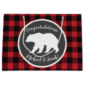 Mama Bear Baby Shower Woodland Lodge Große Geschenktüte (Vorderseite)