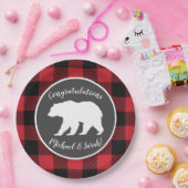 Mama Bear Baby Shower Woodland Lodge Pappteller (Party)