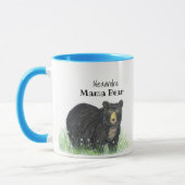 ~ Mama Bear ~ Black Bar Blue Trial Tasse (Links)