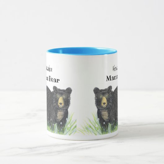 ~ Mama Bear ~ Black Bar Blue Trial Tasse (Zentrum)