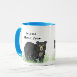 ~ Mama Bear ~ Black Bar Blue Trial Tasse