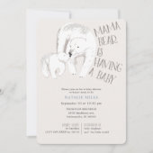 Mama Bear Blue Boy Baby Shower Einladung (Vorderseite)