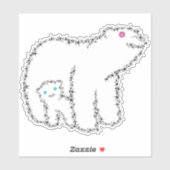Mama Bear Blume Stars Line Aufkleber (Blatt)