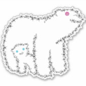 Mama Bear Blume Stars Line Aufkleber (Vorderseite)