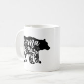 Mama Bear Blume T - Shirt Kaffeetasse (Vorderseite Links)