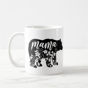 Mama Bear Blume T - Shirt Kaffeetasse
