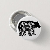 Mama Bear Blume T - Shirt Throw Pillow Magnet Keyc Button (Vorne & Hinten)