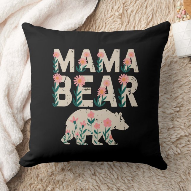Mama Bear - Blumenstärke und Liebe Kissen (Decke)